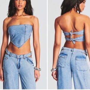 SEROYA Tate Denim Top NWT Size XS